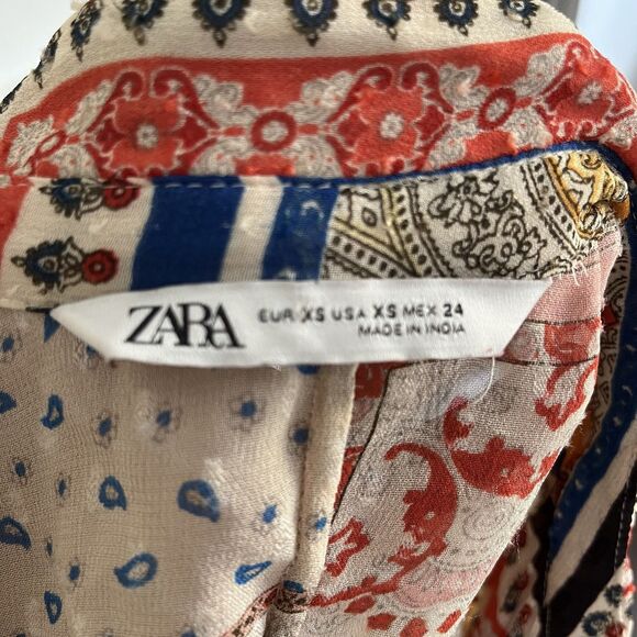 Zara Dress Women’s Size XS Patchwork Maxi Swiss Dot 70s-inspired Boho-chic - Picture 6 of 6